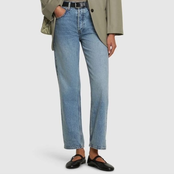 Anine Bing Denim - ANINE BING Benson high rise straight jeans Classic Blue Women's Jeans Size 30